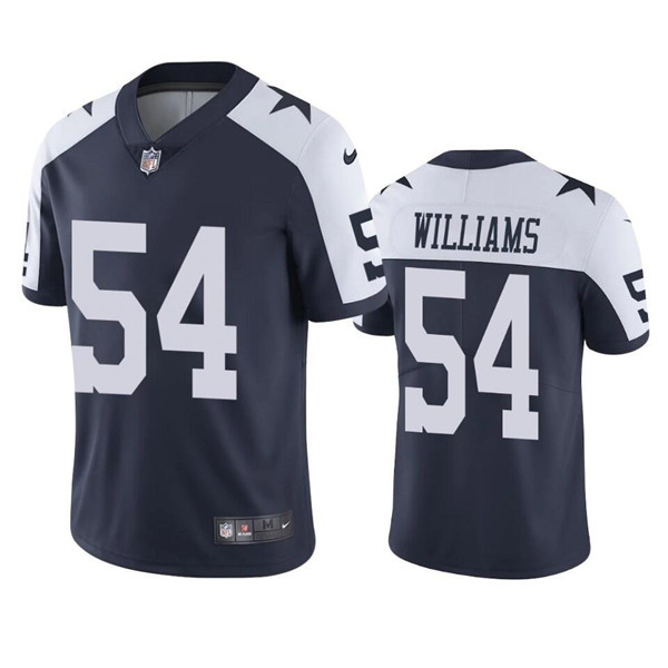 Men's Dallas Cowboys #54 Sam Williams White/Navy Vapor Limited Stitched Jersey